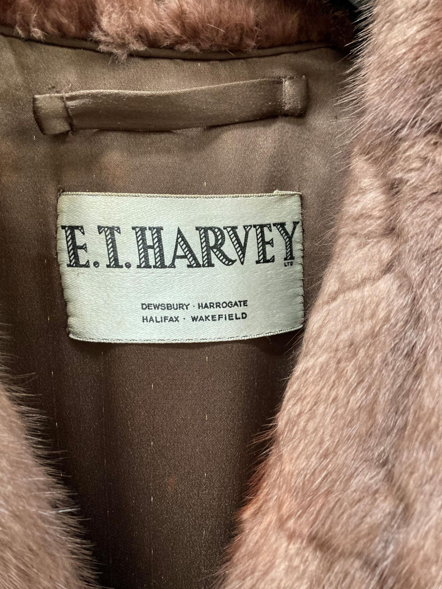 E T Harvey Ltd light brown fur long coat Further Information Staining to both lapels - Image 2 of 2