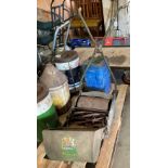 A Ransome Ajax 12" MH4 vintage manual lawnmower complete with collection bucket