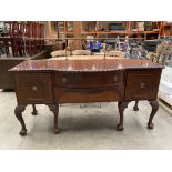 A mahogany bow front sideboard, two door,