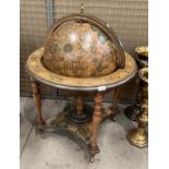 A reproduction globe drinks trolley 70cm dia