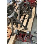 Three assorted pairs of axle stands