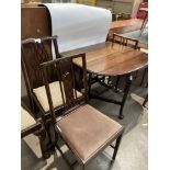 A mahogany gate leg dining table on cabriole legs 90 x 120cm (complete with heat cover),