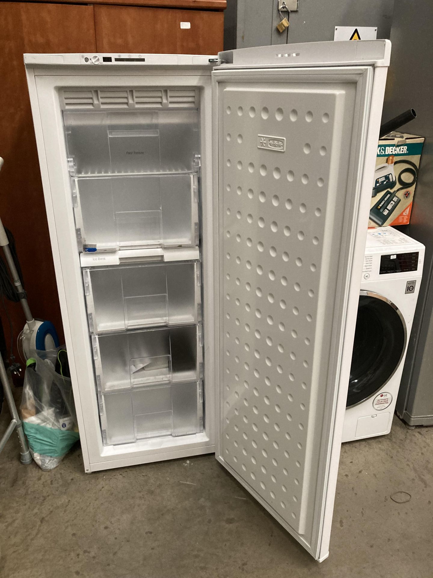 A Beko A Class Frost Free upright freezer