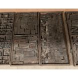 Contents to under rack - six printers wooden trays all complete with a large number of various