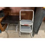 Three items - Taurus white metal two step stepladder,