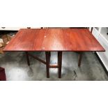 A teak drop leaf dining table 80 x 160cm extended,