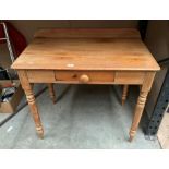 A pine single drawer side table 88 x 52cm