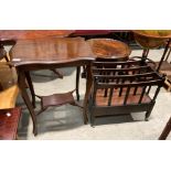 A reproduction mahogany canterbury and a mahogany side table with undershelf (2)