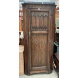 Oak single door hall wardrobe 80 x 181cm high