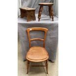Bedroom chair and two stools