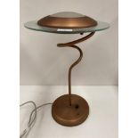 A stylish 1960s style brown metal framed table lamp by Franklite TL788 - 48cm high