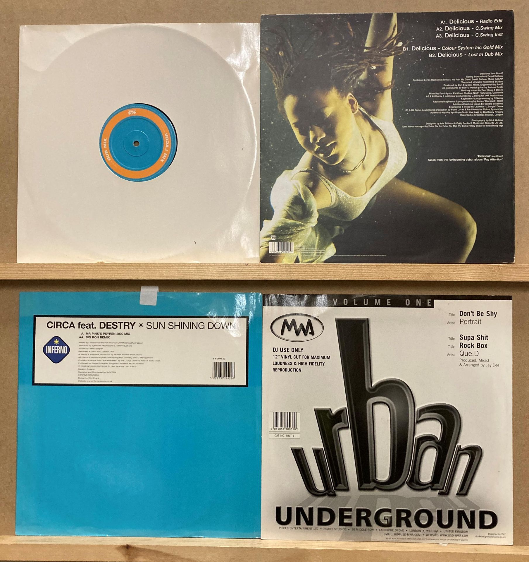 4 X 12” Vinyl - 1 X Deni Hines Delicious, 1 X Urban Underground Don’t Be Shy, - Image 2 of 2