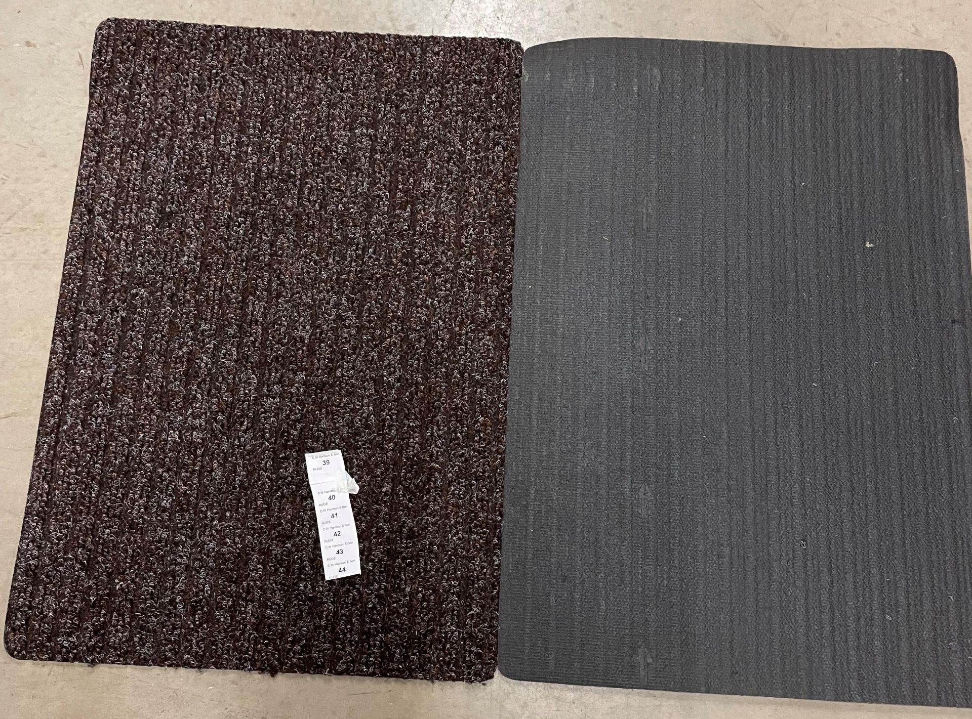 20 x brown rubber backed mats - 55 x 80cm