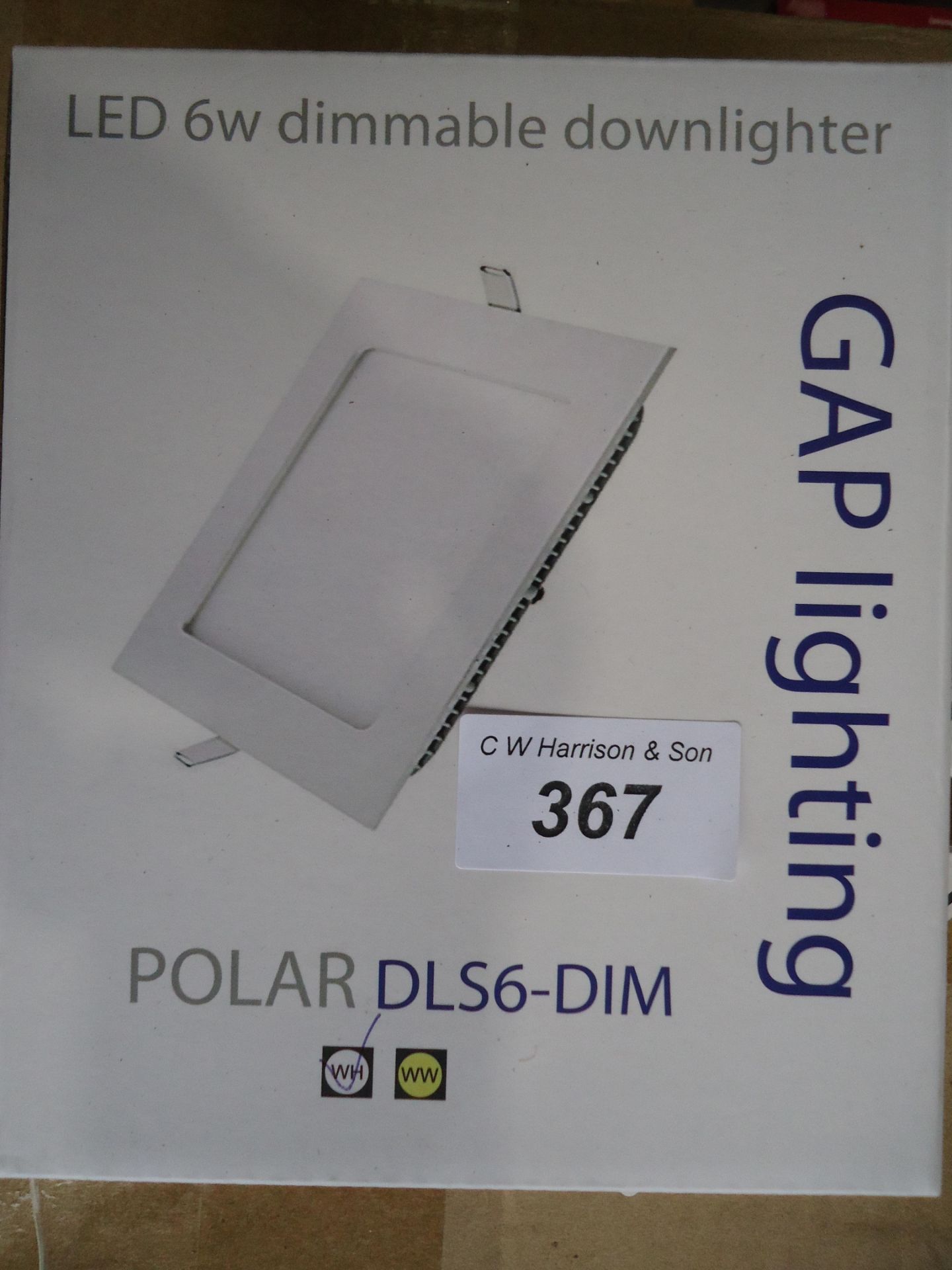 9 x GAP Square 6W Whit LED Dimmable Downlights