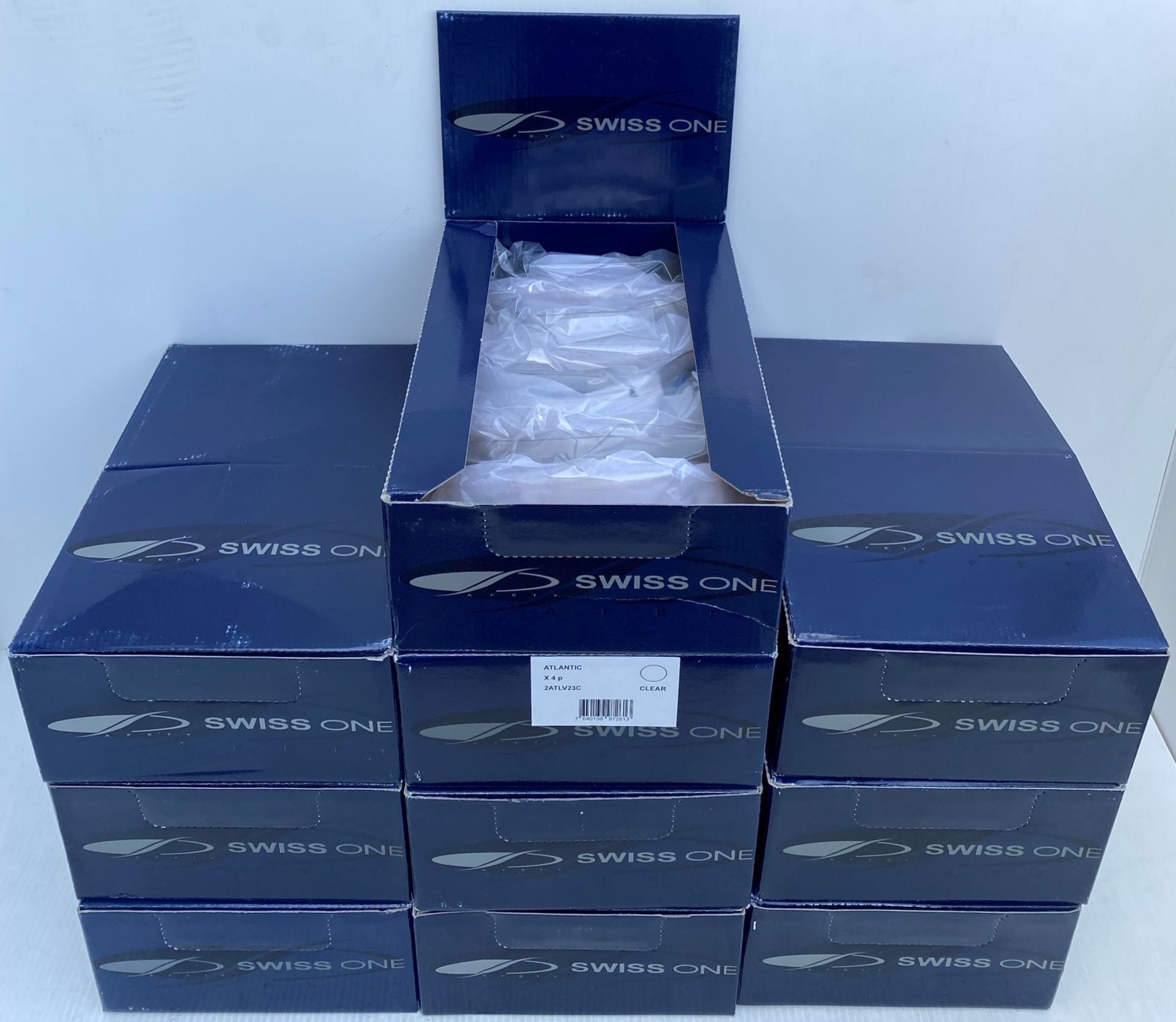 40 x Swiss One Atlantic Clear Safety Googles - 9 x 4 boxes of 4 - (1 outer box) - Image 2 of 2