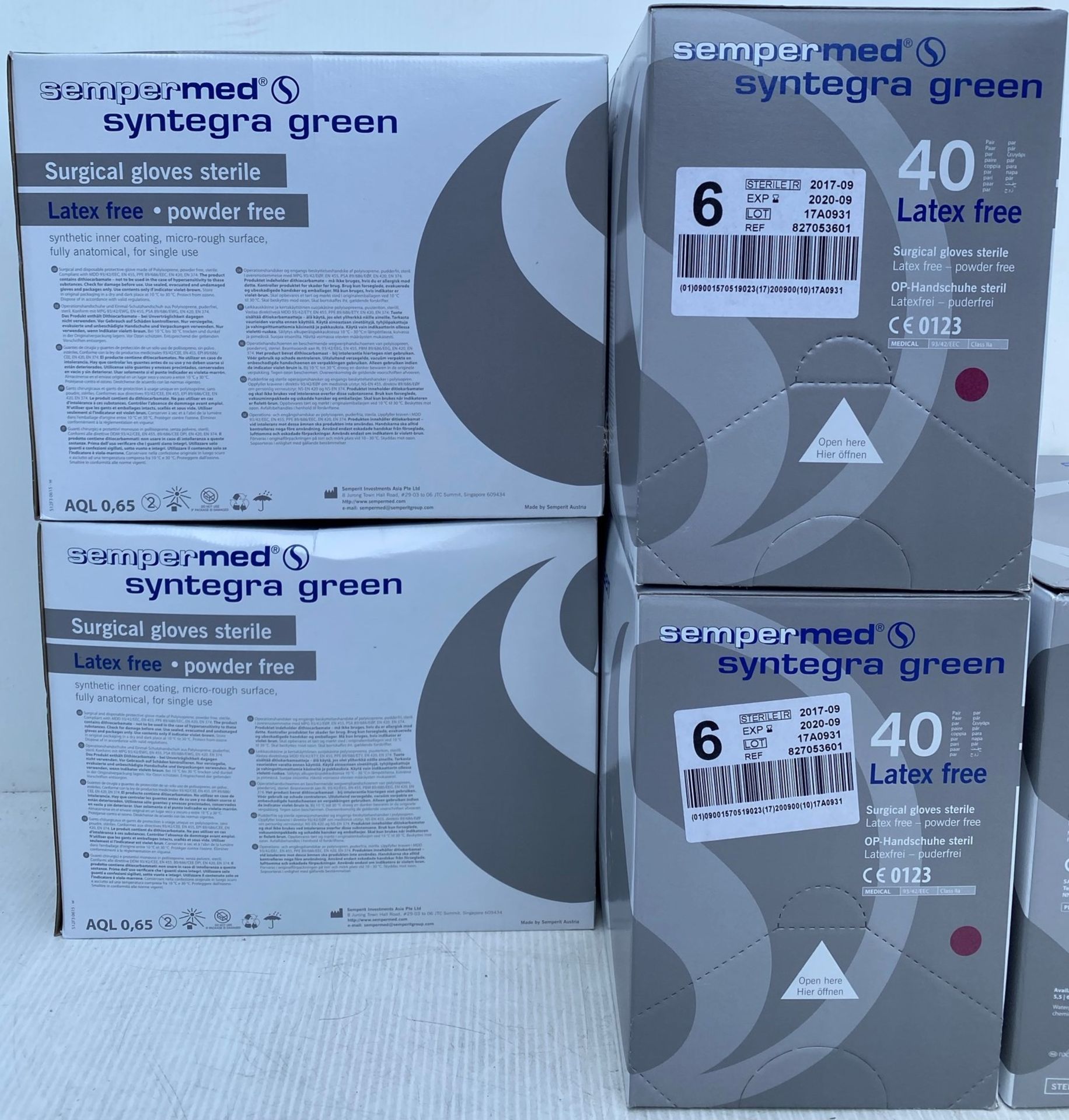 5 x boxes(200 pairs) of SemperMed Syntegra Green Latex Free, Powder Free,