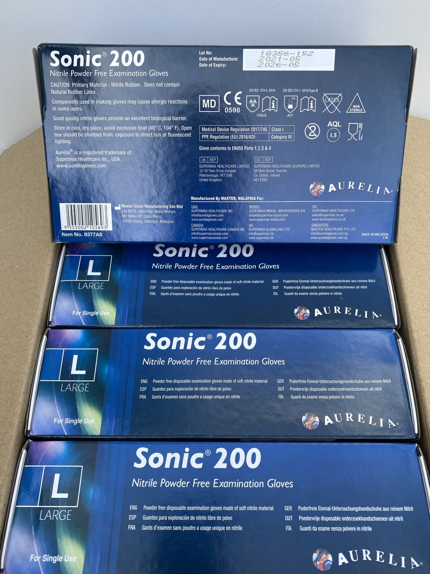 10 x boxes of 200 x Aurelia Sonic 200 Nitrile Powder Free Examination Gloves - Size Large - Expiry - Image 2 of 2