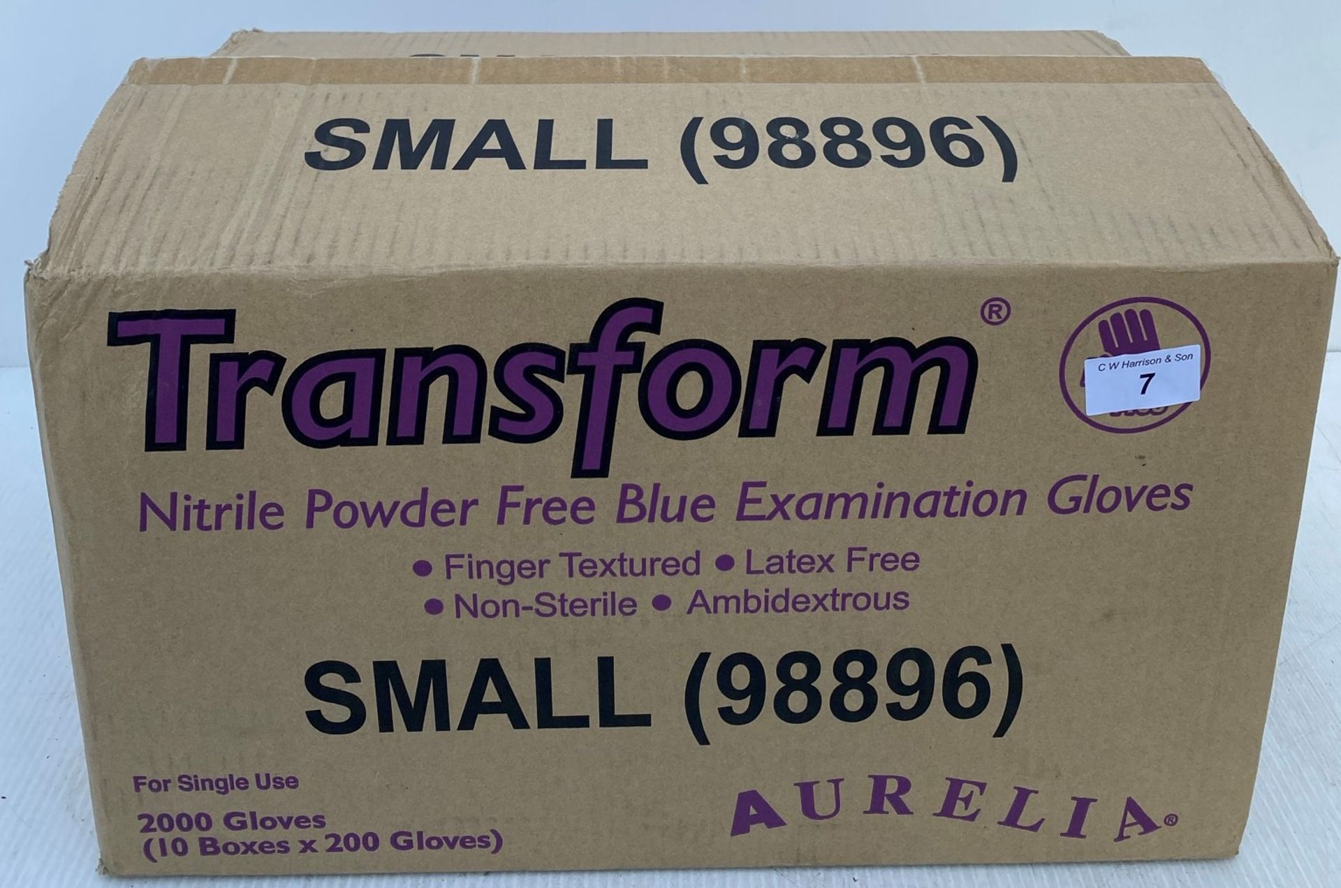 10 x boxes of 200 x Aurelia Transform Nitrile Powder Free Blue Examination Gloves - Size Small -