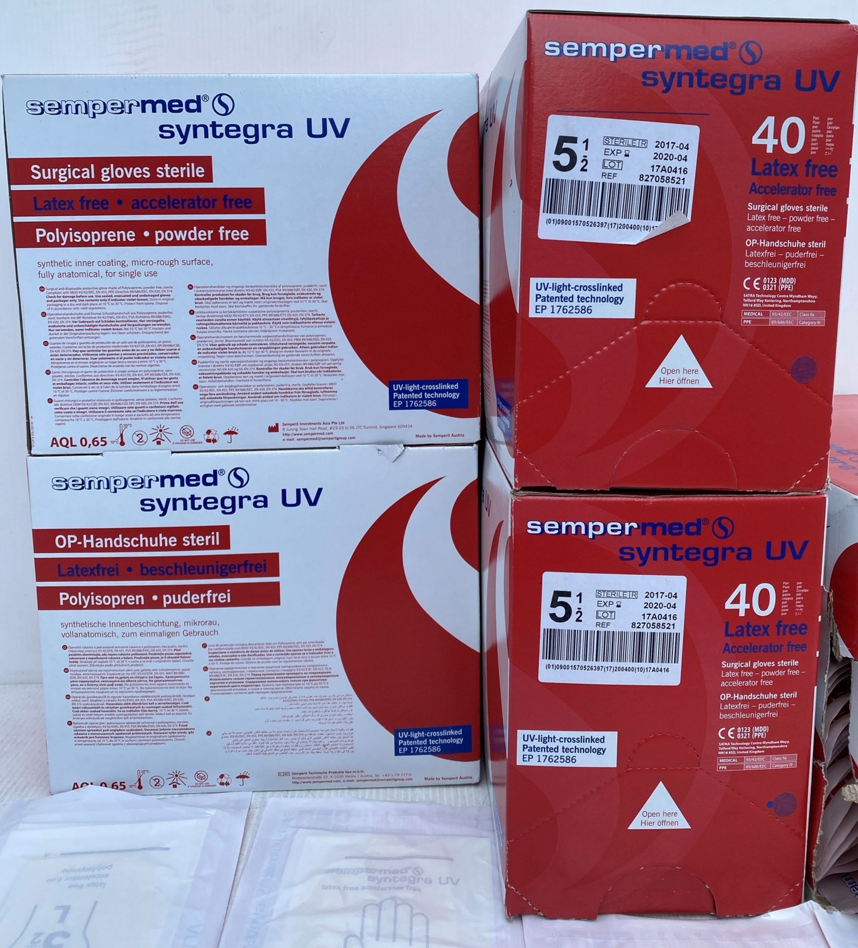 5 x boxes (200 pairs) of SemperMed Syntegra UV Latex Free, Accelerator Free,