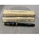 A Conway Stewart lever filling pen in original box with instruction leaflet