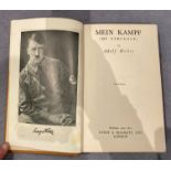 Adolf Hitler 'Mein Kampf (My Struggle)', published in English by Hurst & Blackett Ltd.