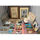 Two boxes of interesting ephemera - a framed United Society of Brush Makers print,