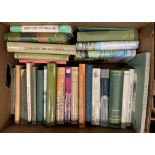 Contents to cardboard crate - twenty eight hard and paperback books mainly relating to farming and