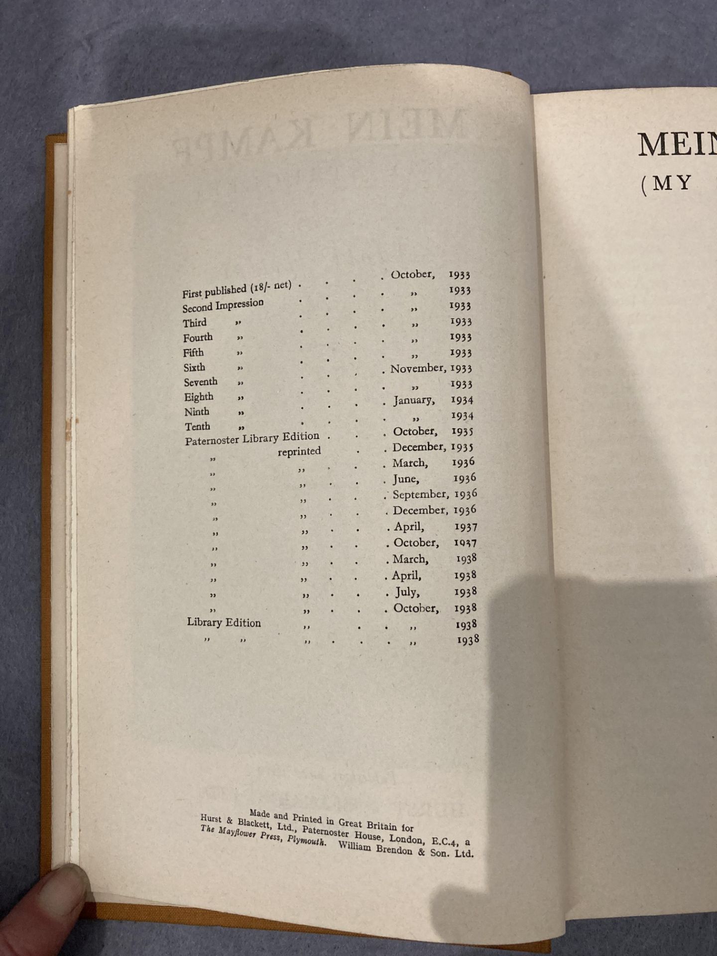 Adolf Hitler 'Mein Kampf (My Struggle)', published in English by Hurst & Blackett Ltd. - Image 2 of 3