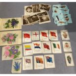 Contents to plastic bag, a small quantity of silk cigarette cards for Kensitas and BDV,