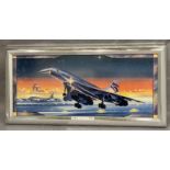 A boxed Bradford Exchange 'Queen of the Sky' limited edition stained glass panorama of Concorde, no.