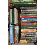 Contents to cardboard crate - hard and paperback books mainly relating to farming and the