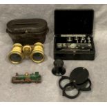 Contents to box - opera glasses in case, Griffin & Tatlock,