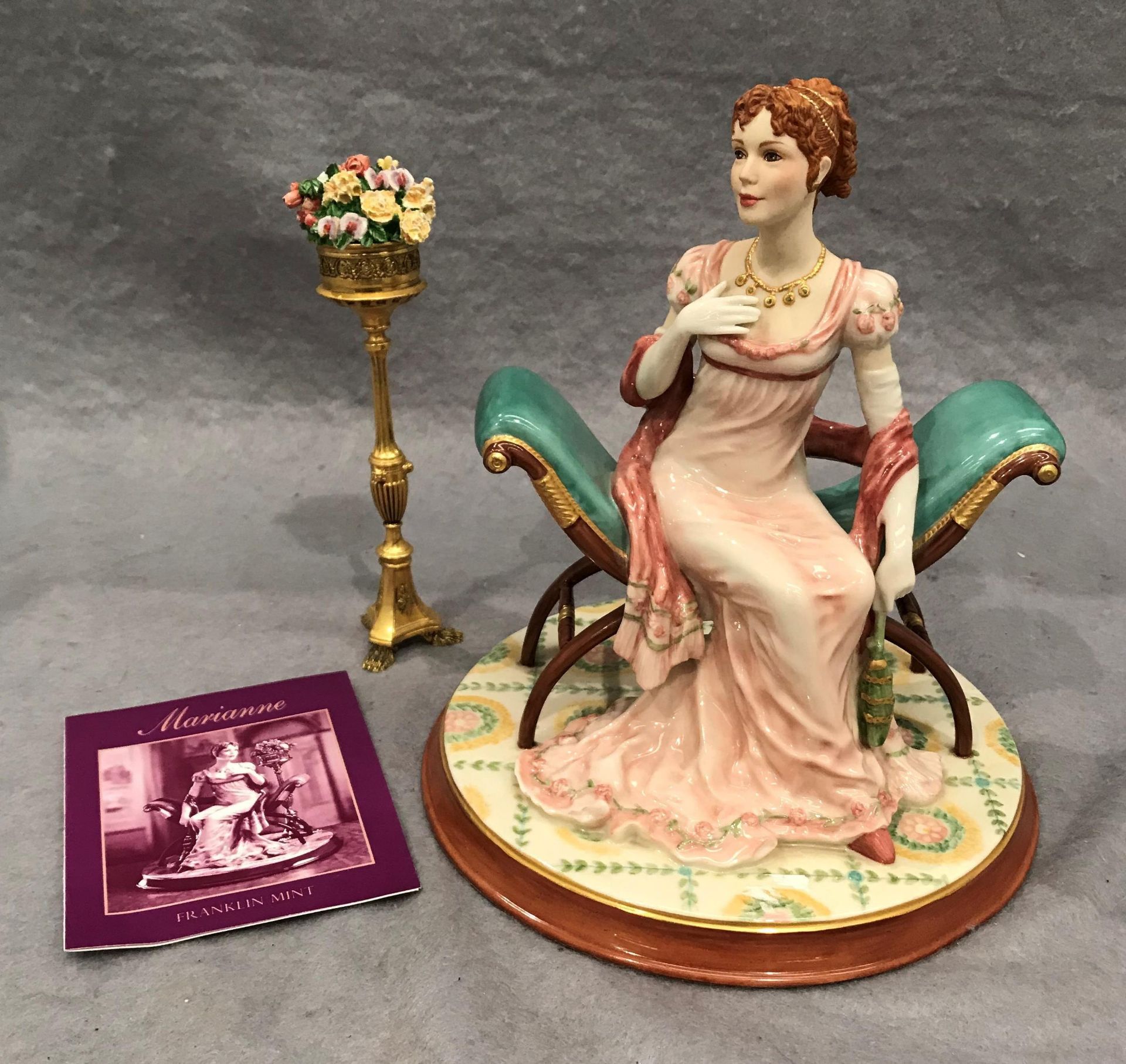 A Franklin Mint fine porcelain and hand painted Ltd Edition figurine Jane Austen's Marianne from - Image 2 of 5