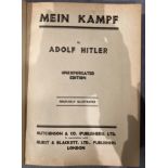 Adolf Hitler 'Mein Kampf' published in England by Hutchinson & Co in association with Hurst &