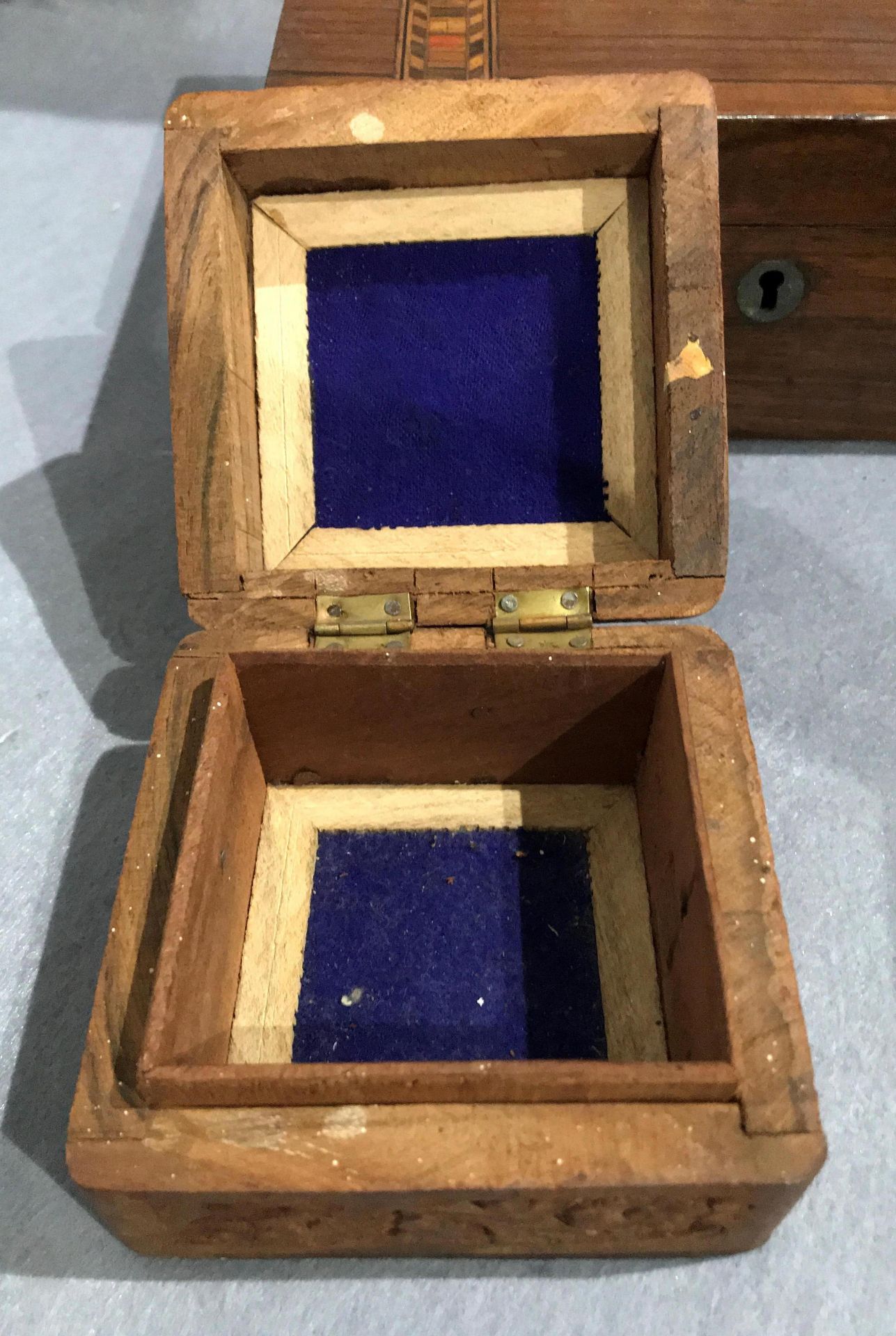 Three various small wooden boxes, - Image 5 of 6