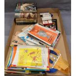 Contents to tray - three Biggles books and two others of the same genre,
