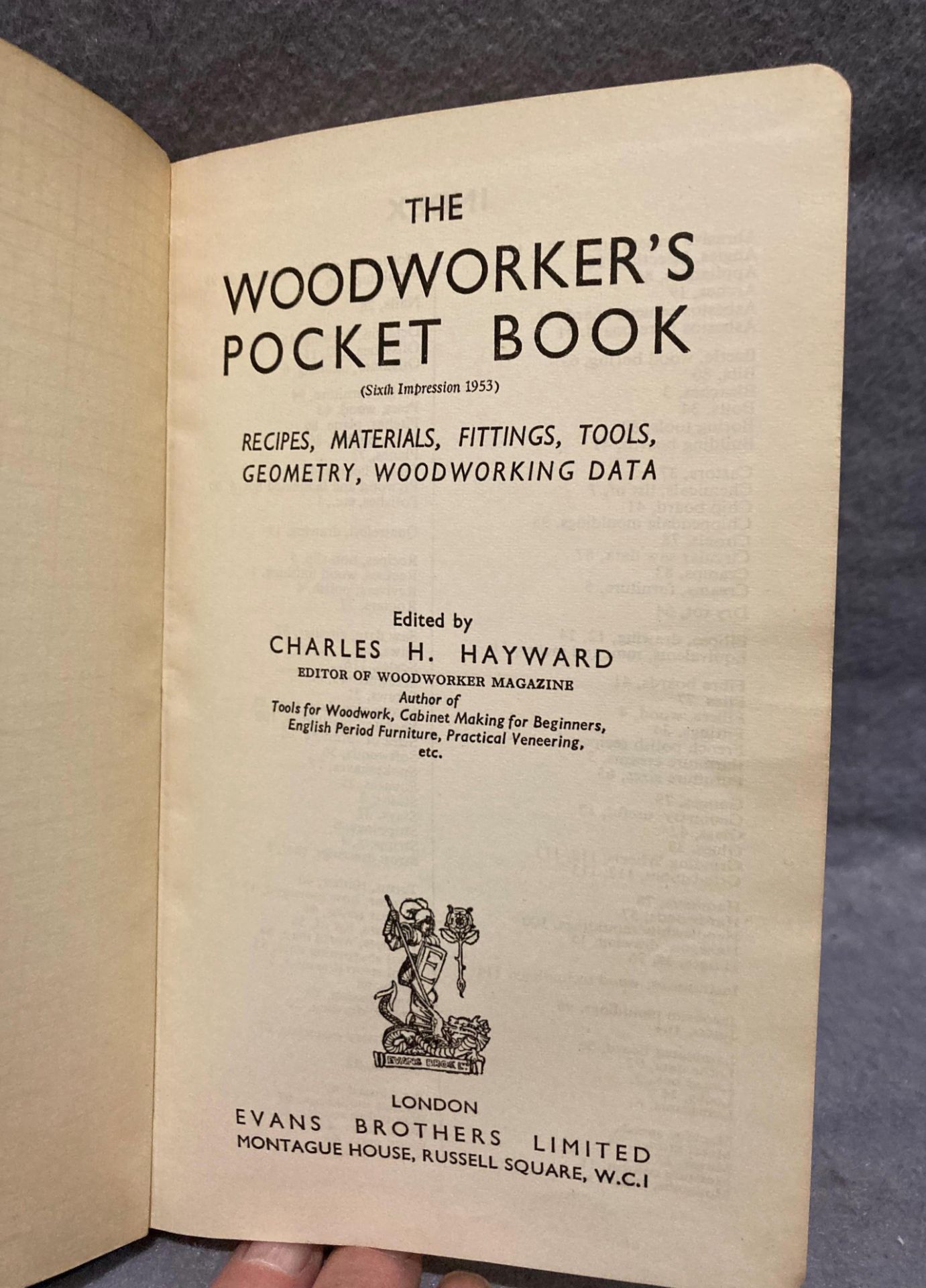 Charles H Hayward 'the Woodworker's Pocket Book, first edition, - Image 2 of 5