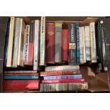 Contents to cardboard box - thirty three hard and paperback books mainly relating to the American