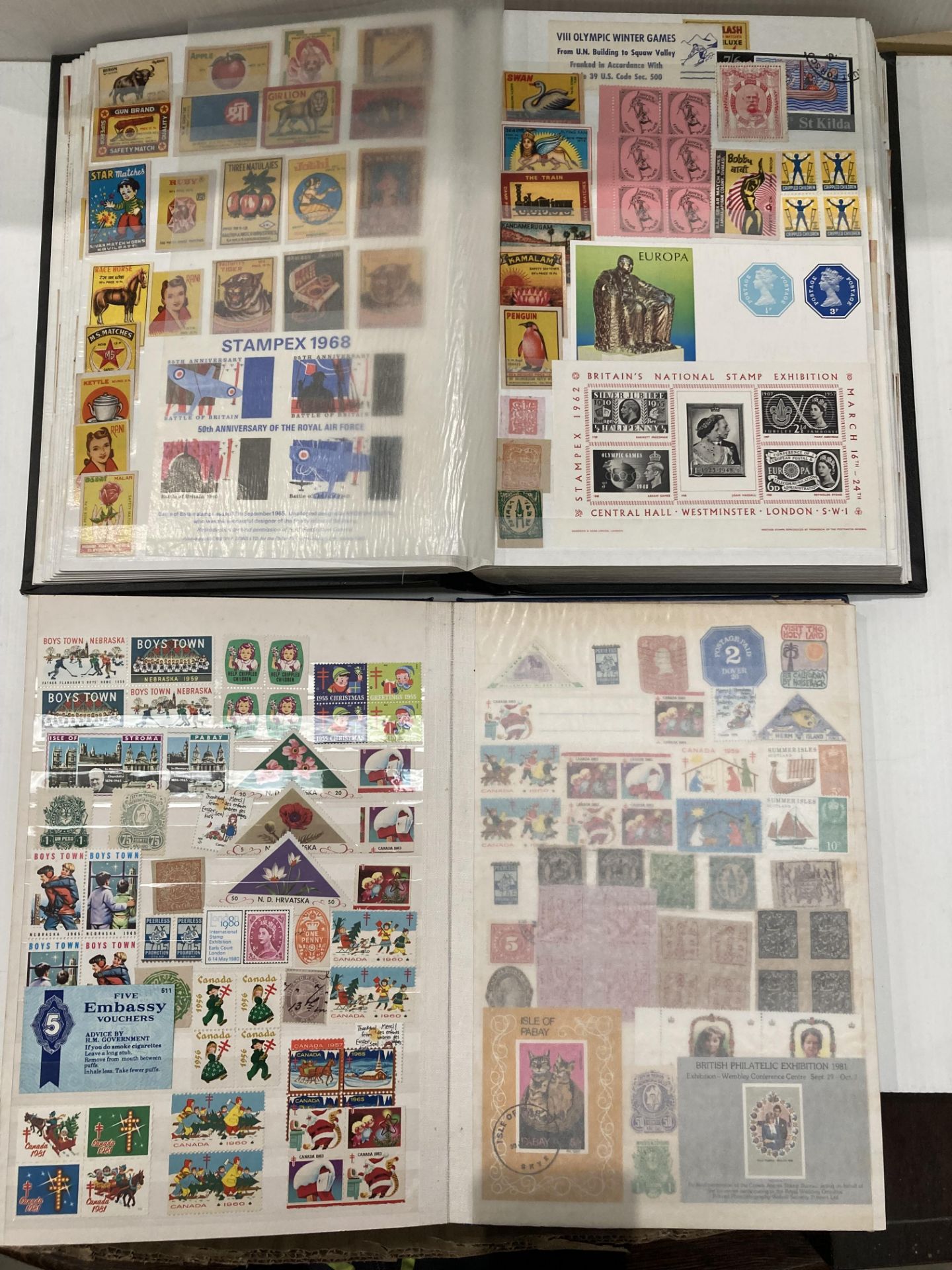 Two stamp albums containing American and European stamps - Image 2 of 3