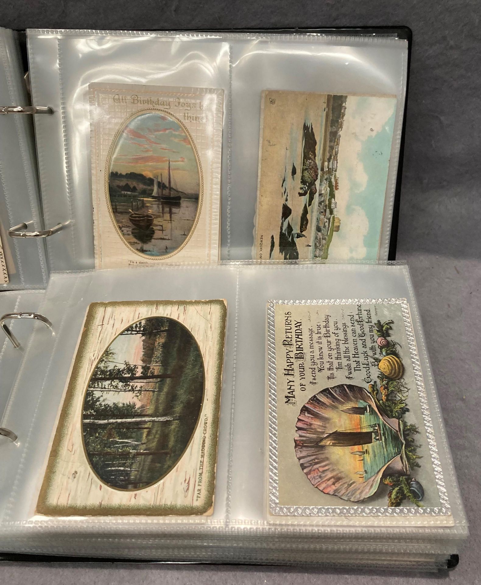 Two postcard albums containing approximately 380 postcards - various genres, places of interest, - Image 2 of 6