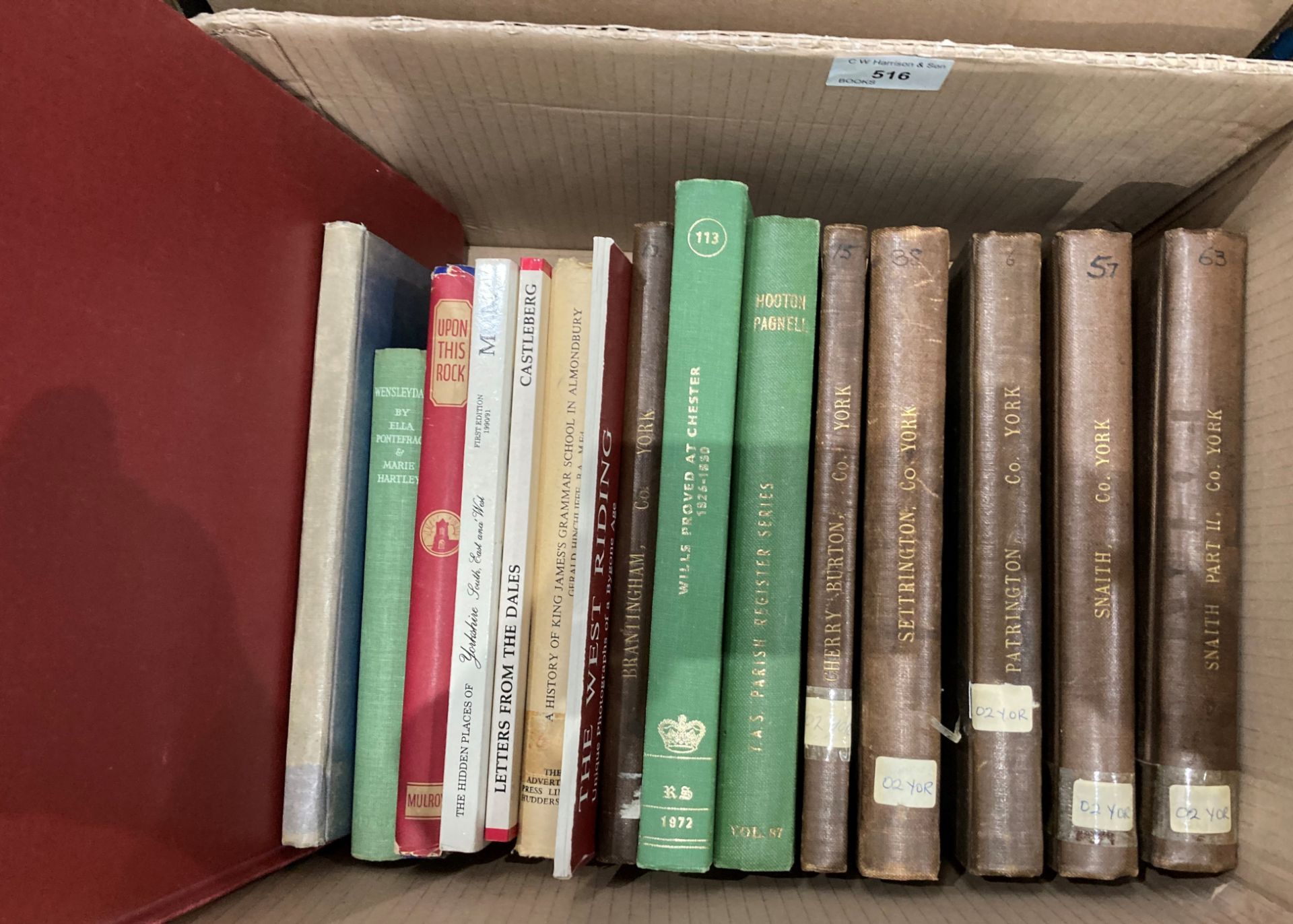 Contents to box - sixteen books relating to Yorkshire and Yorkshire life including Domesday Book