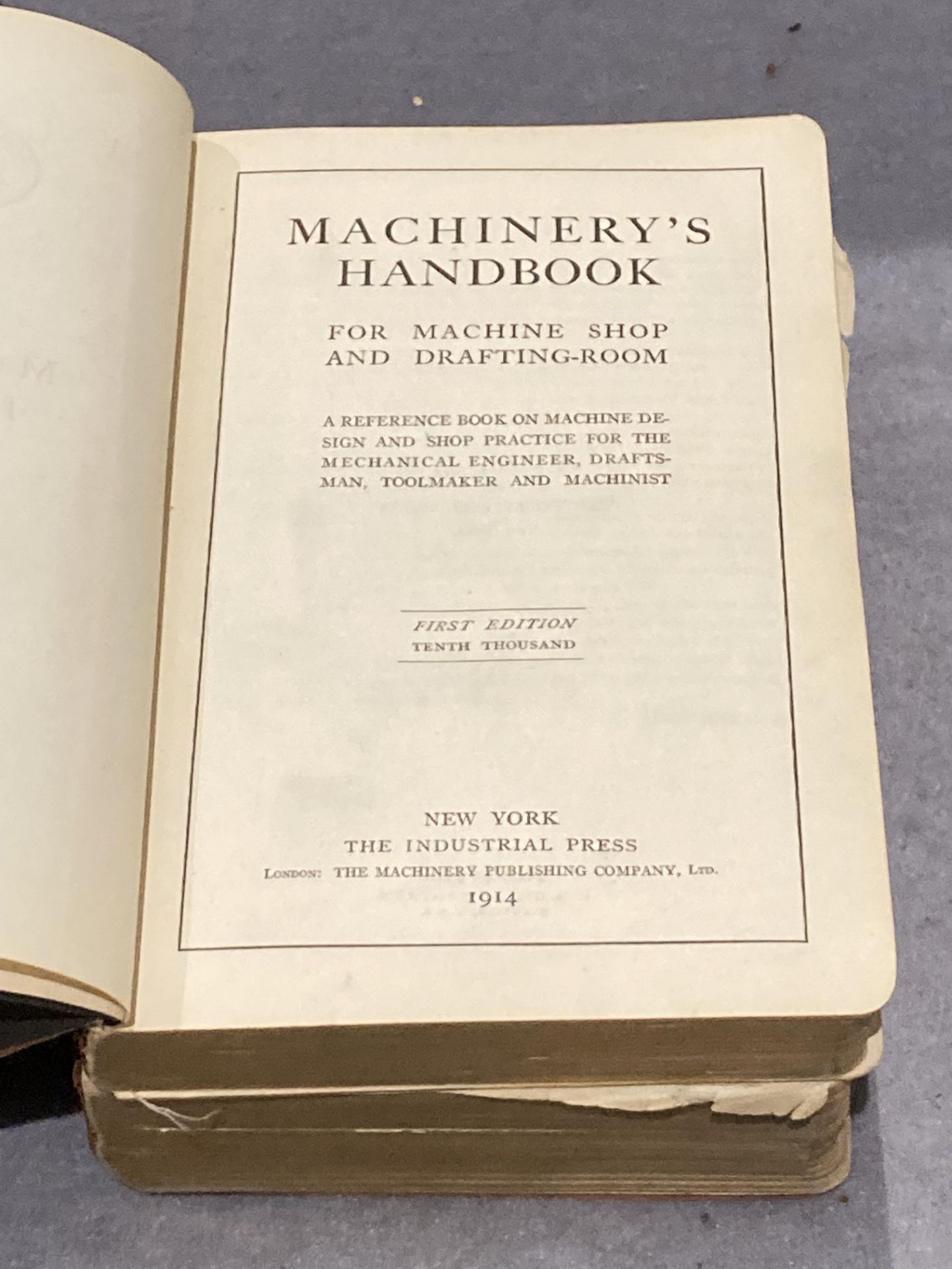 Machinery's Handbook, 1914 first edition, published in New York by the Industrial Press, quite rare, - Image 2 of 6