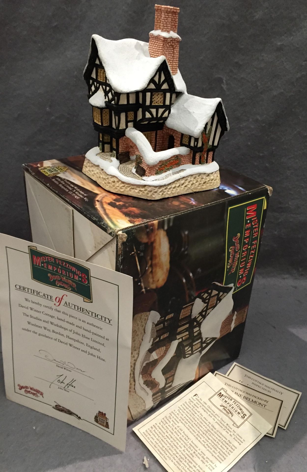 Mister Fezziwigs Emporium by David Winter height approx 150mm with box & certificate