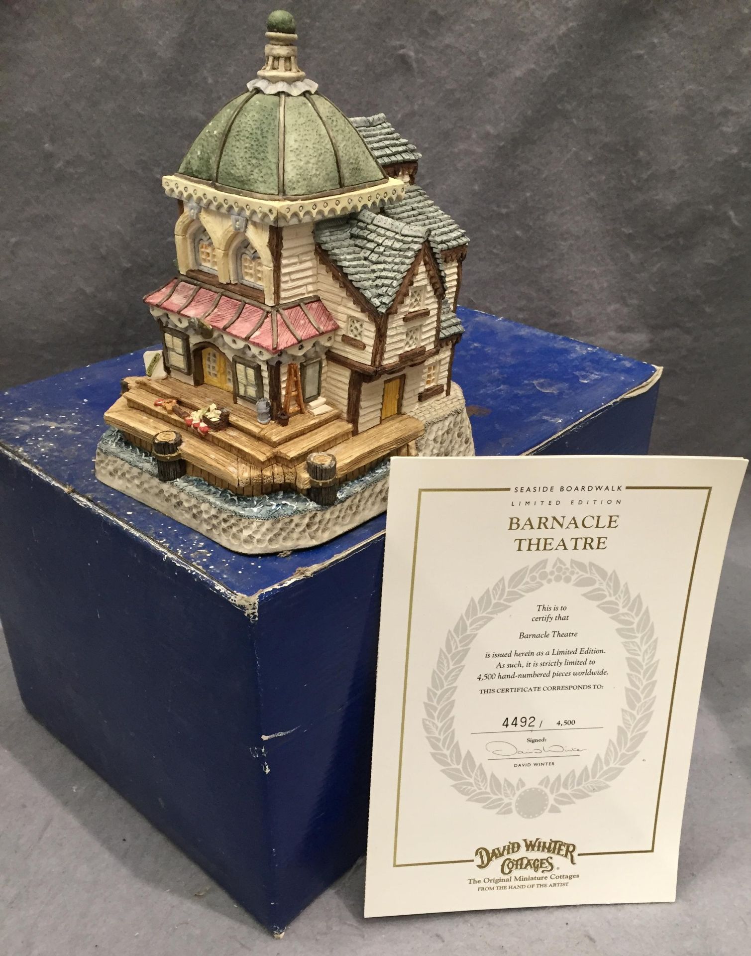 Barnacle Theatre by David Winter height approx 180mm with box & certificate