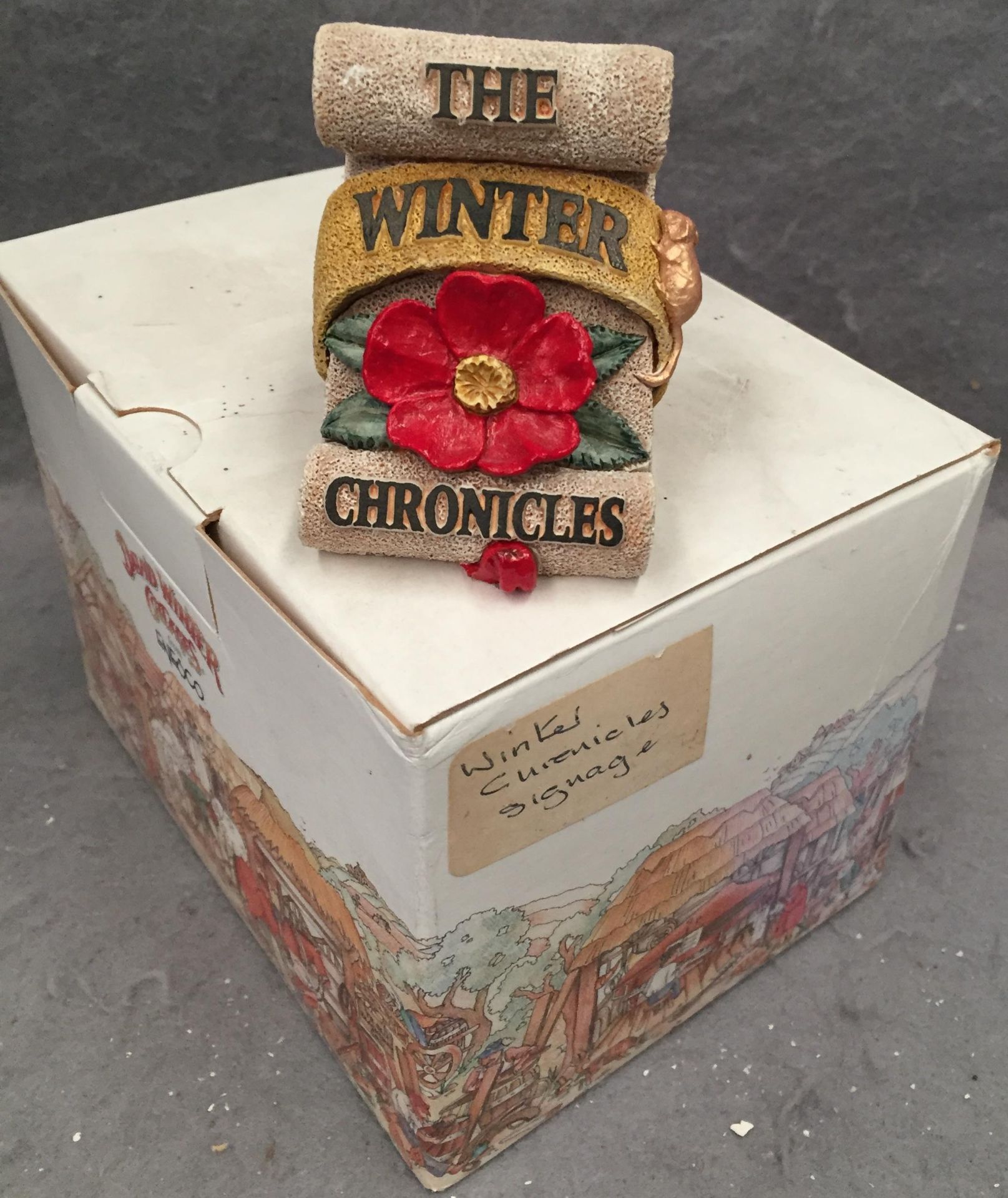 David Winter - Winter Chronicles signage height approx 55mm with box