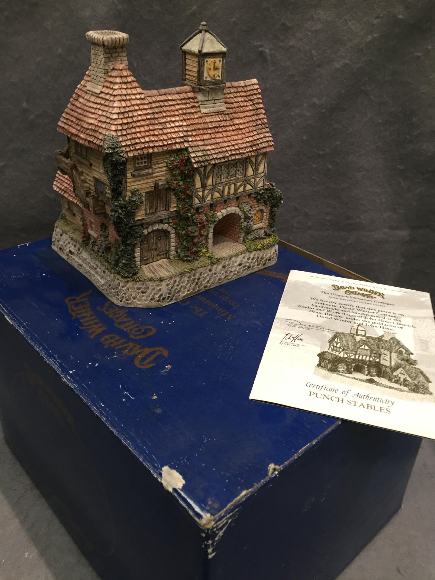 Punch Stables by David Winter height approx 160mm with box & certificate - Image 2 of 2