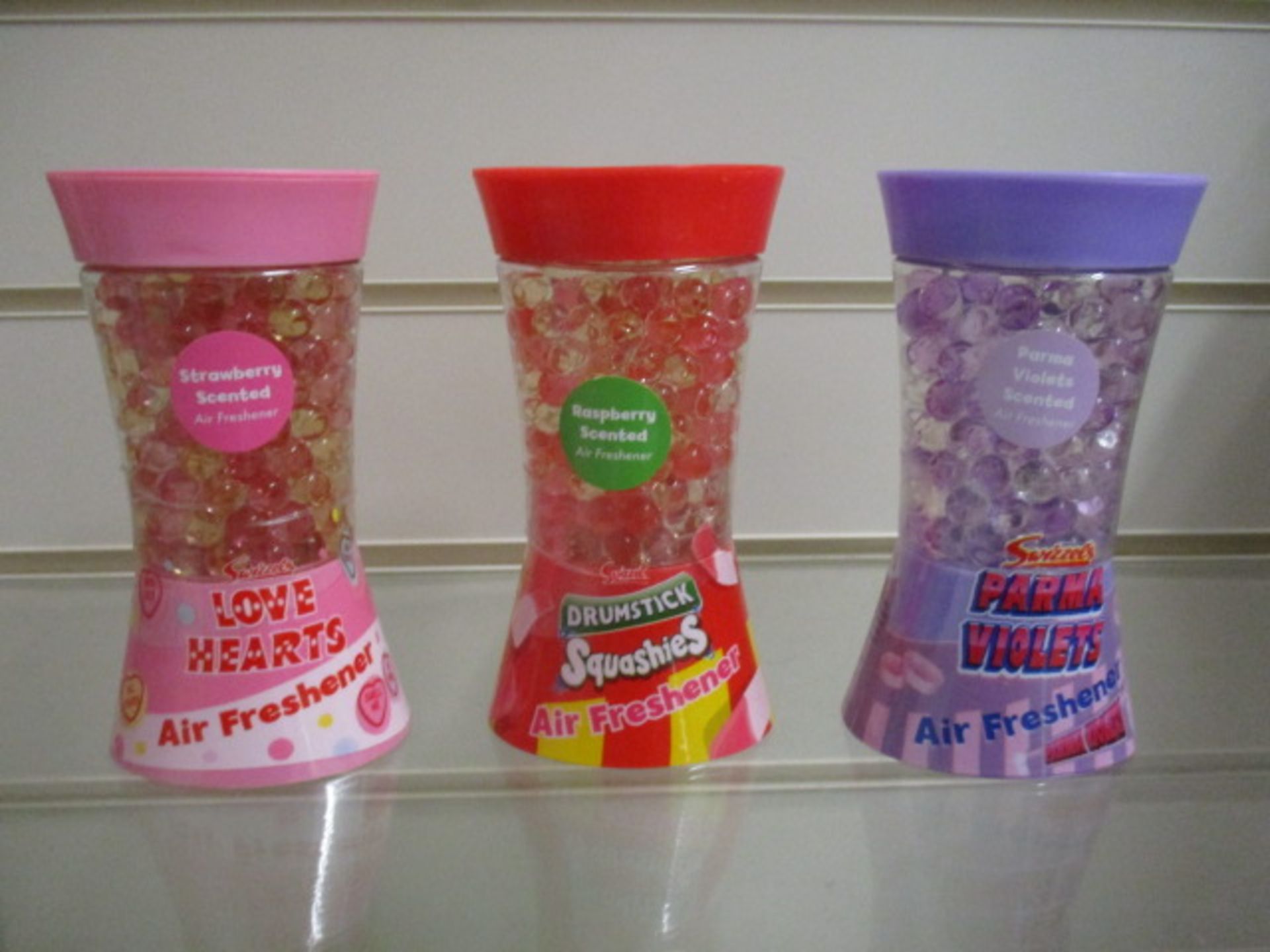 12 x Brand New Swizzels gel bead air fresheners Flavours include: Love Hearts, Drumsticks, etc.