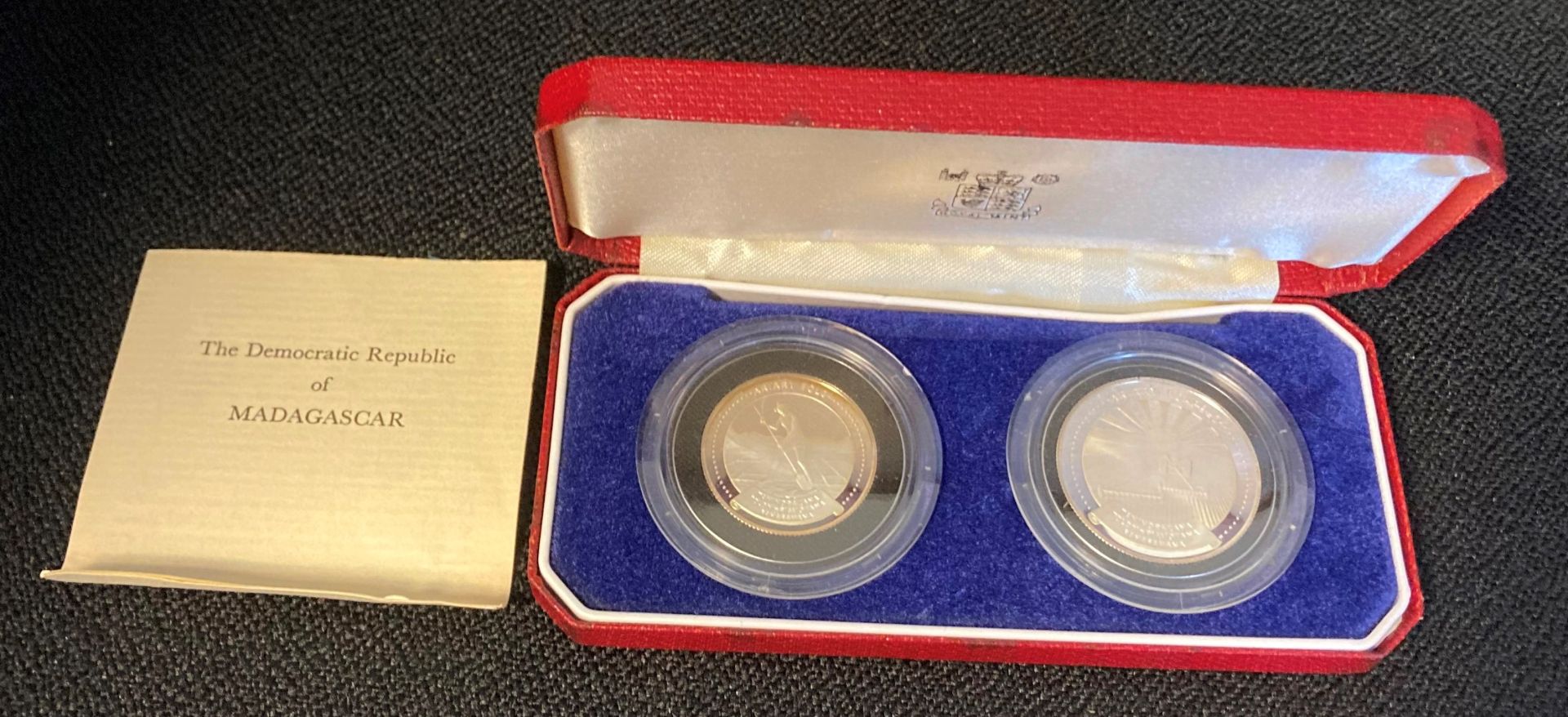 A Royal Mint 1978 Madagascar Two Coin Silver Proof 10 & 20 Ariary Set,