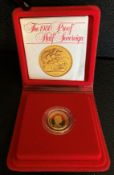 A Royal Mint 1980 Gold Proof Half-Sovereign in red case