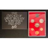 A Royal Mint Coinage of Great Britain and Northern Ireland 1981 proof set in original black